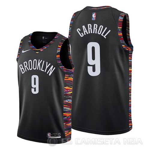 Camiseta Demarre Carroll #9 Brooklyn Nets Ciudad 2019 Negro - Haga un click en la imagen para cerrar